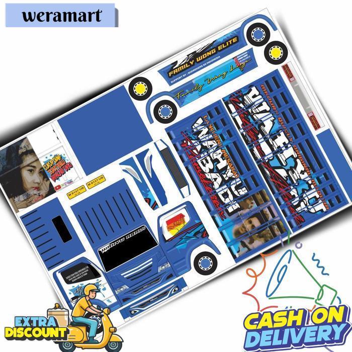 Pola Stiker Miniatur Truk Oleng Panjang 30Cm