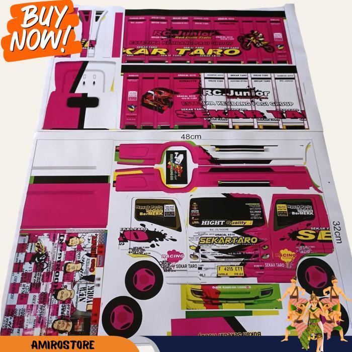 Lembaran Stiker / Papercrat Pola Miniatur Truk Oleng Ukuran Besar