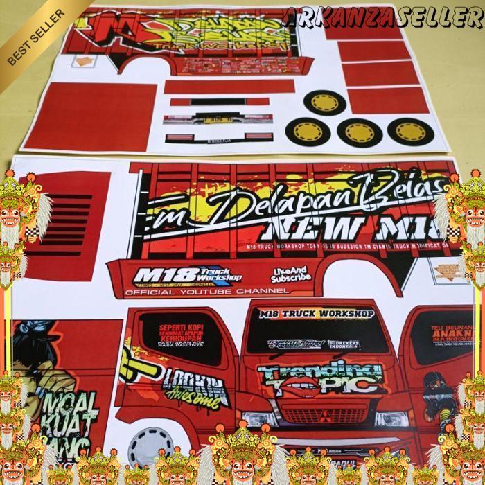 Lembaran Stiker / Papercrat Pola Miniatur Truk Oleng Ukuran Besar