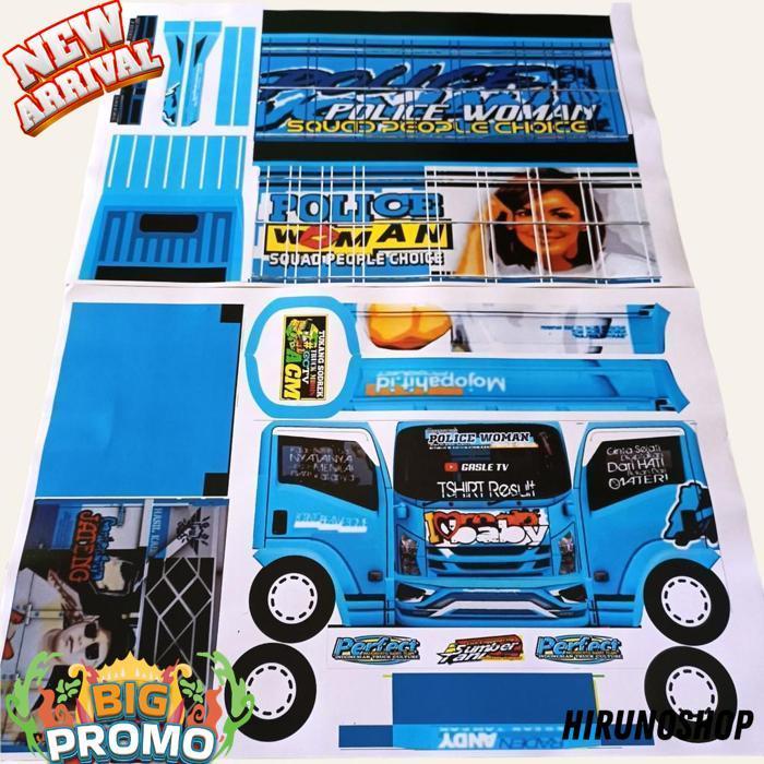 Lembaran Stiker / Papercrat Pola Miniatur Truk Oleng Ukuran Besar
