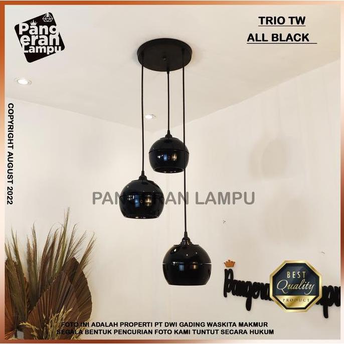 Lampu Gantung / Lampu Hias / lampu Void 1 Set MOON isi 3 BLACK