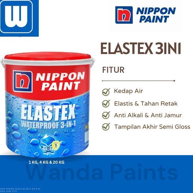 Unbopadalaran - CAT TEMBOK NIPPON ELASTEX WATERPROOFING (4 KG) GALON