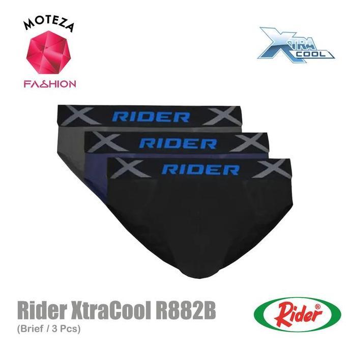 NEW RIDER XTRACOOL R882B R 882 B CELANA DALAM CD PRIA MINI BRIEF - 1 BOX ISI 3 PCS ORI