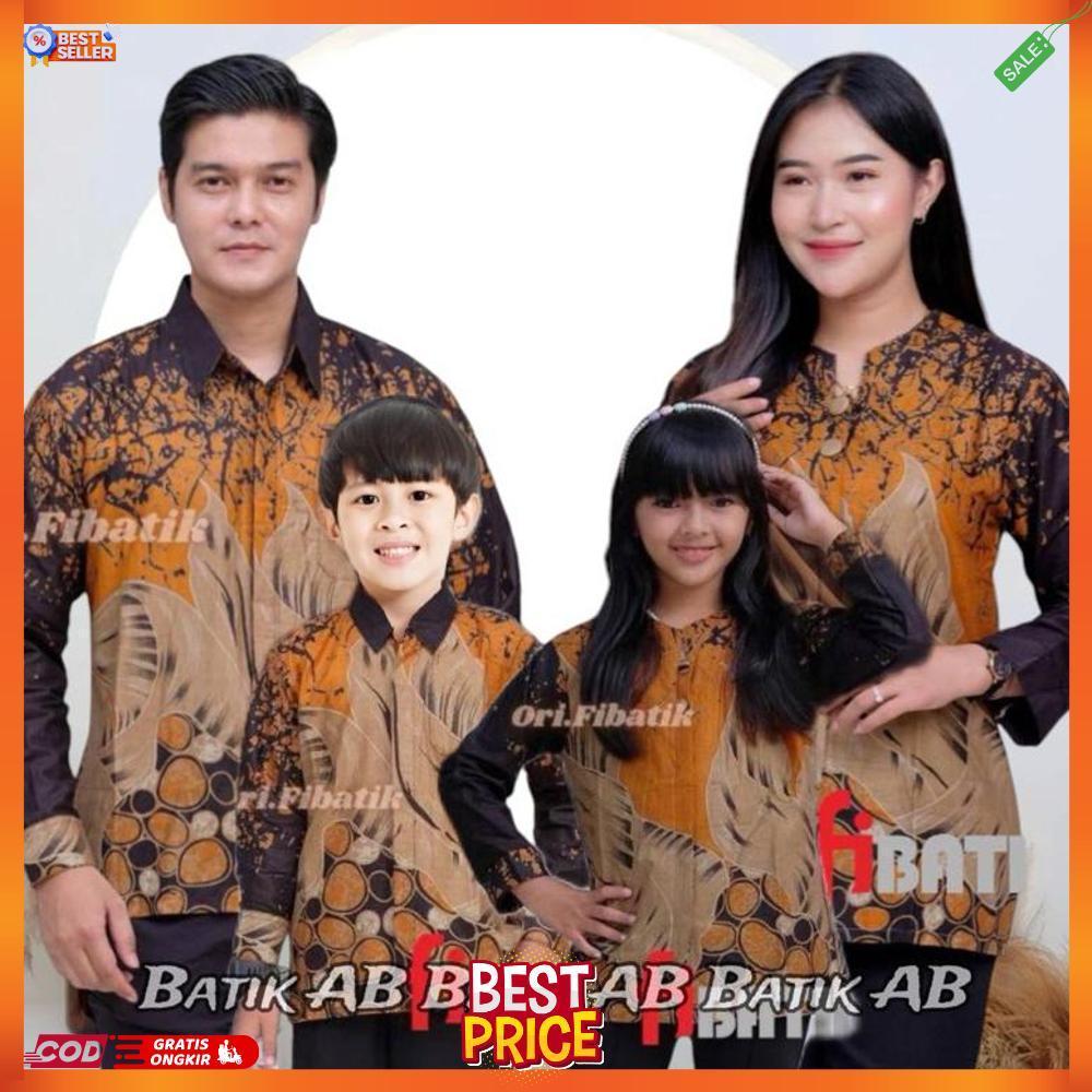 Baju Batik Couple Keluarga Modern Batik Couple Ayah Ibu Dan Anak Cowok Cewek Motif Batu Hitam Terbar