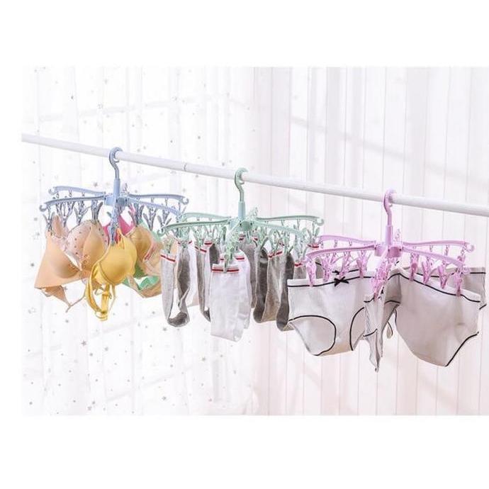 TERLARIS!! JEMURAN 24 JEPITAN GANTUNGAN JEPIT JEMUR KAOS KAKI CD BRA ANAK HANGER