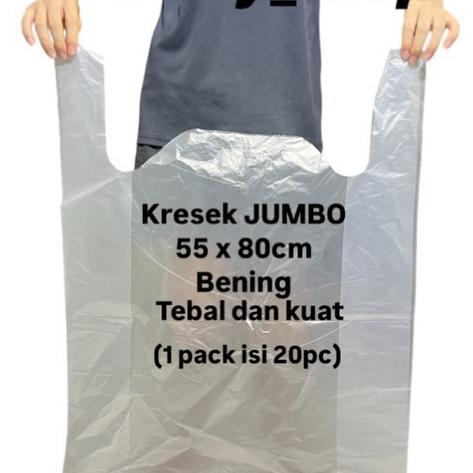 Kantong Kresek Besar Jumbo Bening 55 X 80 - Kresek Sampah Plastik Laundry Serbaguna