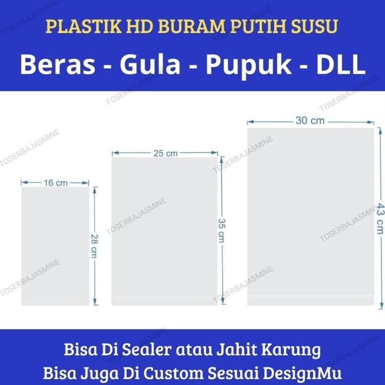 Plastik Polos Hd Ori Kemasan Beras , Gula , Pupuk  Dll 1Kg/2Kg/3Kg/5Kg (Isi 100 Lembar)