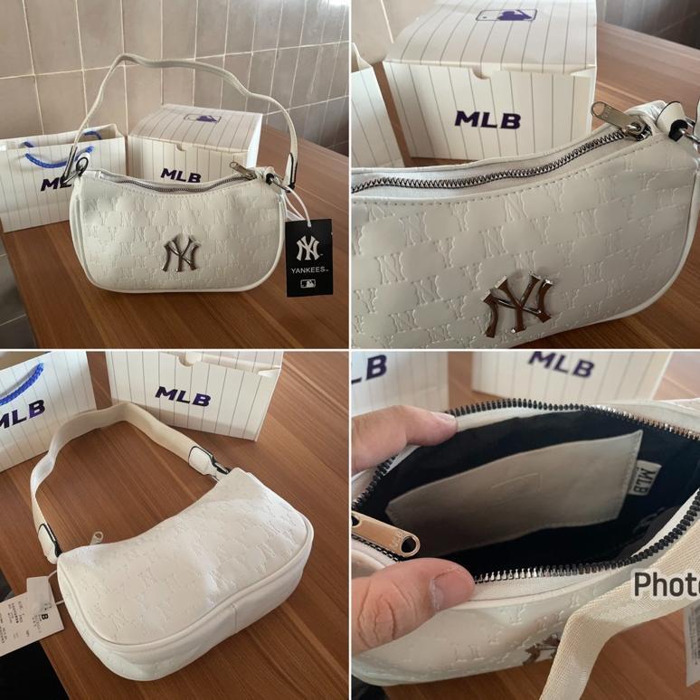 Unik [Bisa Cod] Tas Mlb Ny Jacquard Hobo Bag Monogram / Tas Bahu Ny Mlb / Tas Selempang Ny Mlb / Tas