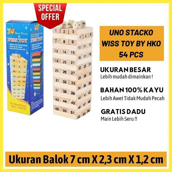 8GARASBEK - MAINAN STACKO KAYU ANGKA BESAR PERMAINAN SUSUN BALOK