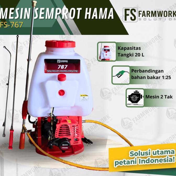 diaryfresh - mesin semprot tanaman hama power sprayer fs767 2 tak 20 liter / knapsack power sprayer 