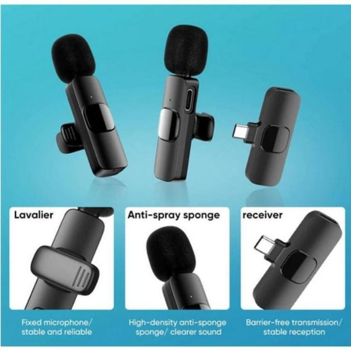 Omagoedang - Microphone Wireless Mic Clip on Youtube Wireless Usb / Mic Youtuber Bluetooth Mikrofon 