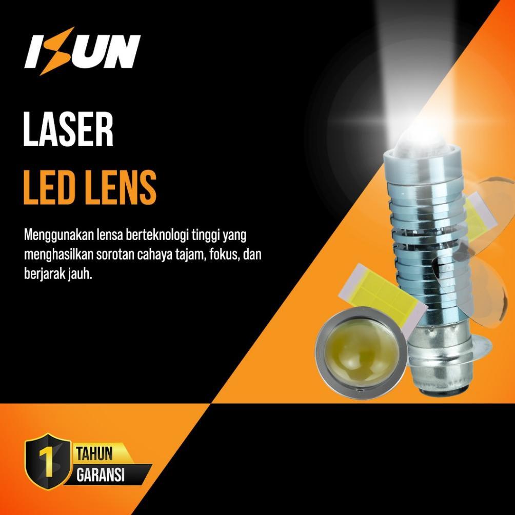 CUCI GUDANG ISUN LASER GUN LED Headlamp Motor Bebek Matic D2 H6-P15D-25 DC9-60V/12W