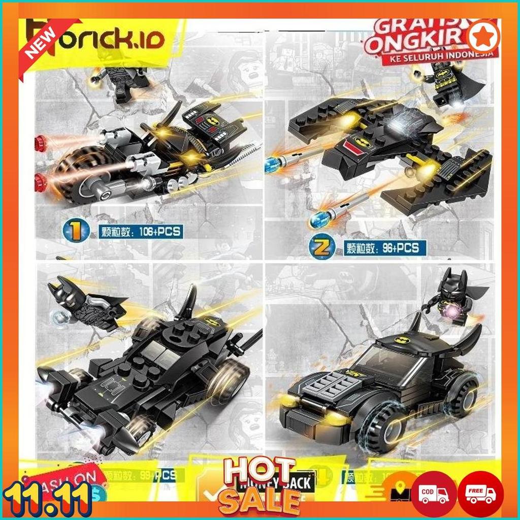 Mainan Batman Superhero Merakit Mobil Dan Figure Avengers Bricks Batman Blok Mobil Batmobile [A4]