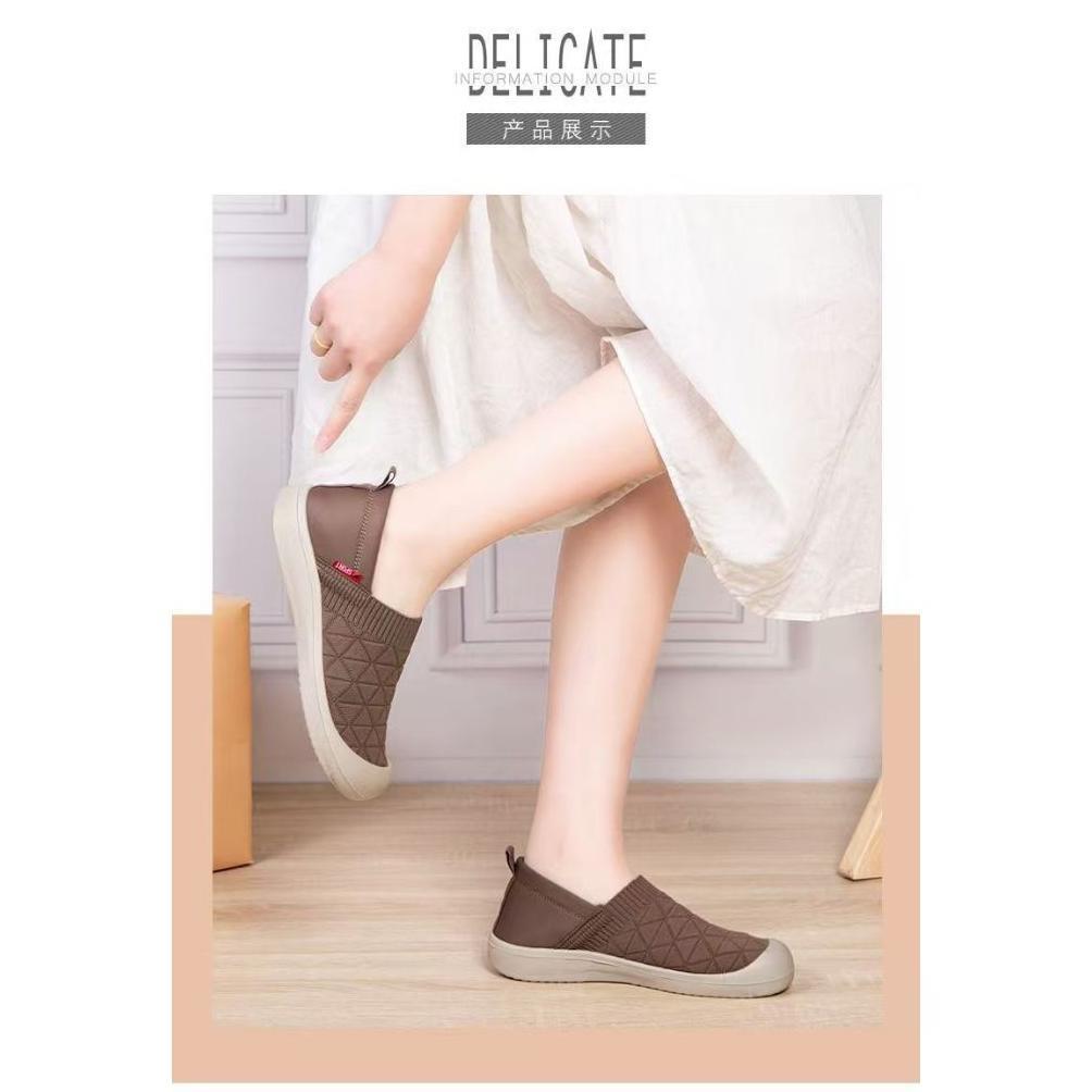 limited sepatu kasual wanita import rajut / sepatu wanita slip on modern / sepatu wanita kekinian / 