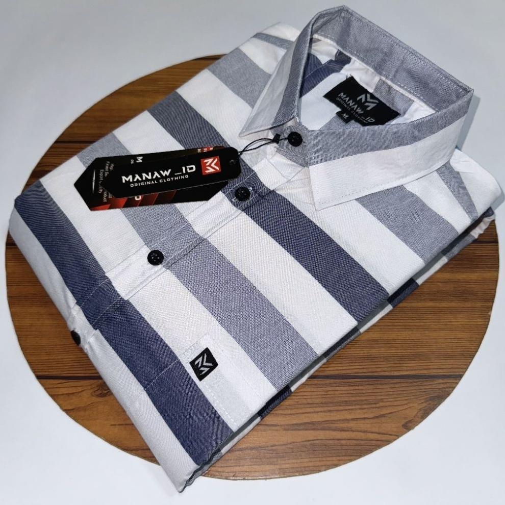 Kemeja Pria Kotak-Kotak - Kemeja Pria Motif -  Kemeja Pria Lengan Pendek - Kemeja Pria Salur