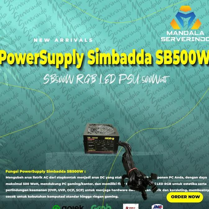 Power Supply Simbadda SB500W RGB LED PSU 500Watt