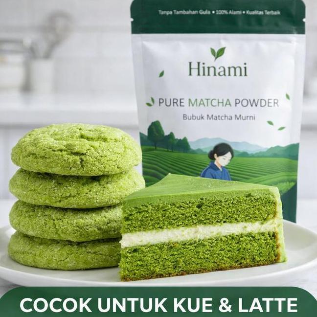 Hinami Pure Matcha 100Gr Bubuk Matcha Murni Tanpa Campuran Cocok Untuk Baking Kue Latte