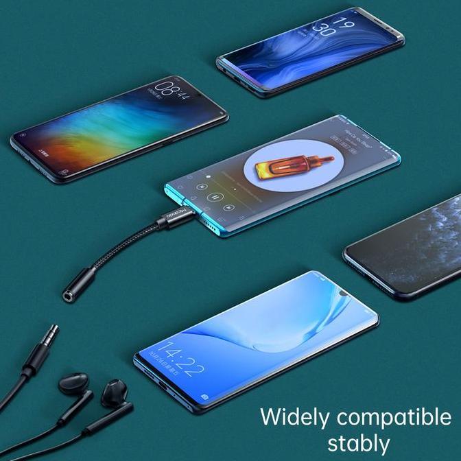 TERLARIS MCDODO CONVERTER SPLITTER DAC TYPE C TO JACK 3.5MM AUDIO OPEN MIC UNTUK SAMSUNG XIAOMI IPAD