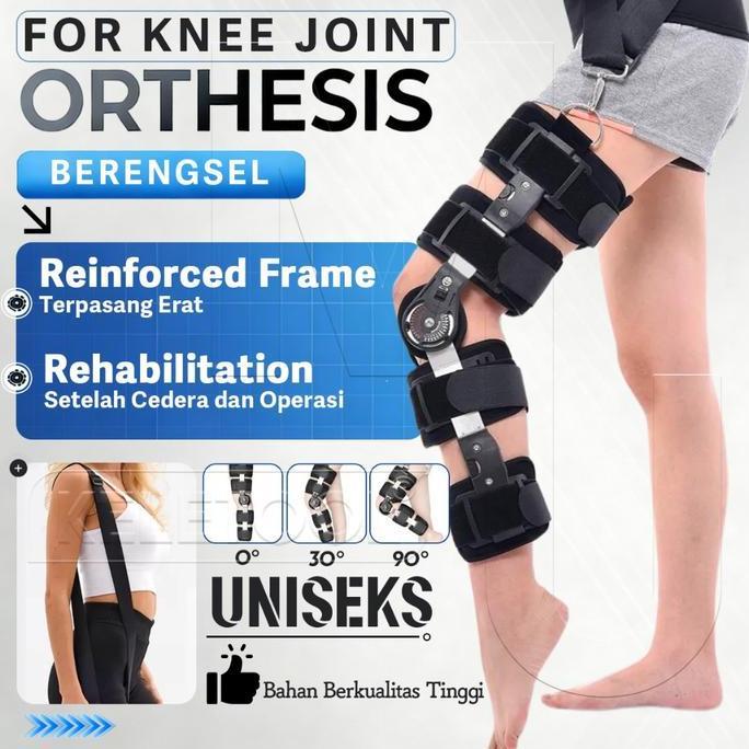 DUDLEY Universal Adjustable Peyangga Knee Brace Oestheoar Arthritis Deker Pelurus Kaki Berfungsi OA 