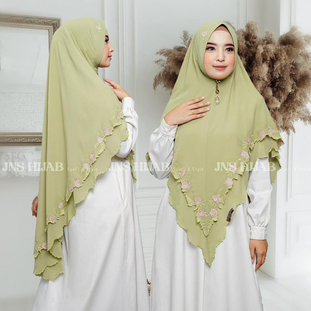 PROMO KHIMAR SYARI FULL BORDIR SEKELILING/KERUDUNG SYARI CERUTY BABYDOLL  BORDIR/HIJAB SYARI BORDIR 