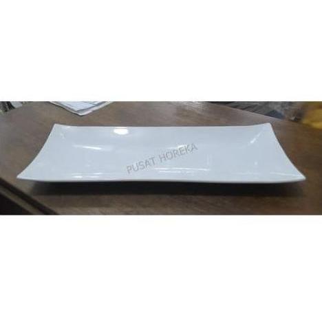 TERLARIS MIDAS Piring Saji Display Segi Persegi Panjang Kue Keramik 37x14 cm gratis ongkir