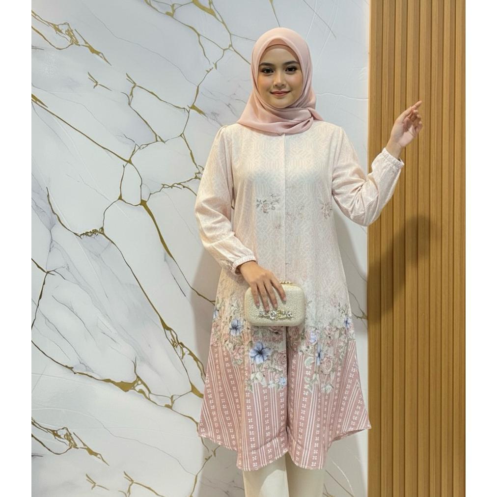 TERBARU ALUNA TUNIK MUSLIM WANITA/ ATASAN TUNIK WANITA LENGAN PANJANG/ BAHAN SNOWY
