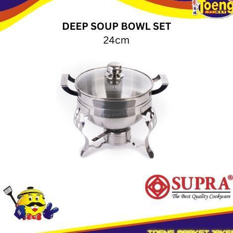 TERMURAH - WADAH PRASMANAN / DEEP SOUP BOWL SET 24cm TTP KACA SUPRA