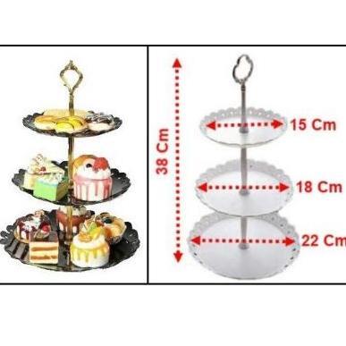 TERBARU - Rak Susun Plastik Kue Buah Cantik Elegant 3 susun