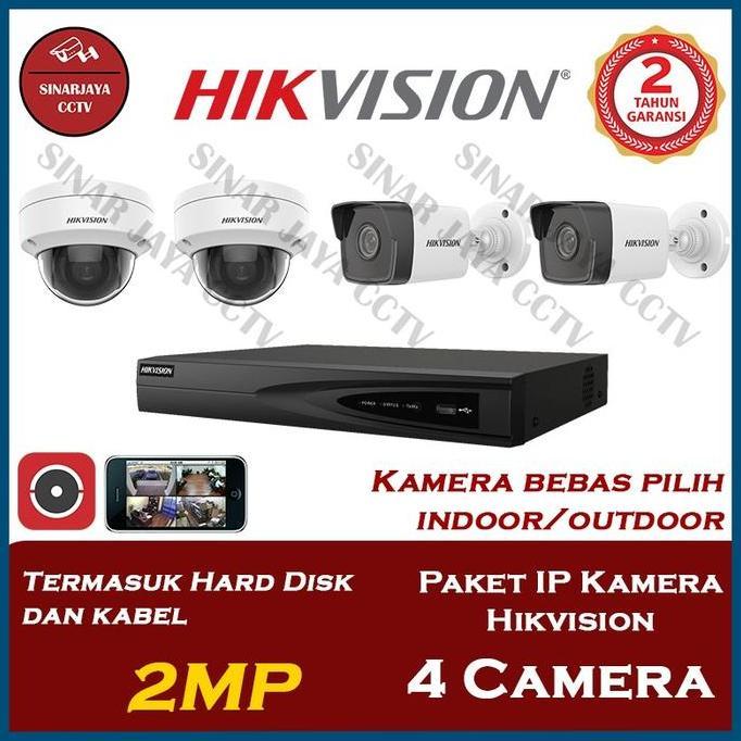 TERLARIS PAKET CCTV 4CHANEL IP CAMERA HIKVISION