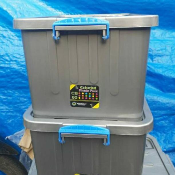 Kontainer Box Plastik Roda 60 Liter Silver Container Box Mpw 60 Liter Roda Box Plastik Ready Stok