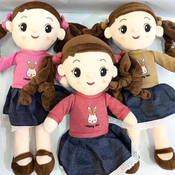 Pamilavast - Seulgi Boneka Doll Happy Girl Cantik Perempuan Kuncir 05021075 Bahan Silikon Lembut Ful