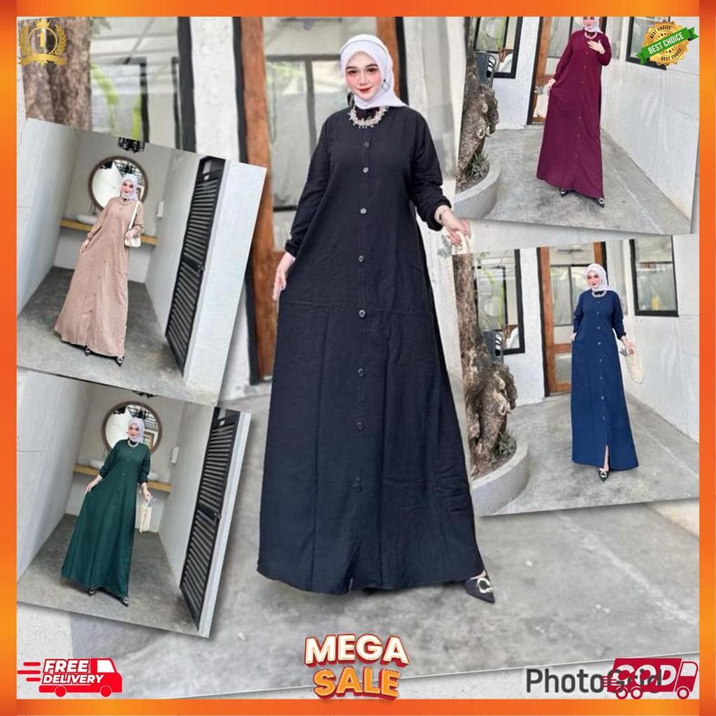 Gamis Wanita Polos  Full Kancing Matt Twill Ori Premium Best Seller Twill Ori Pekalongan | Gamis Twi