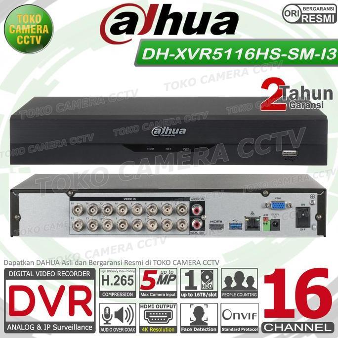 TERLARIS DVR DAHUA 16 CHANNEL XVR5116HS-5M-I3 WIZSENSE CCTV 16CH 5MP 1HDD