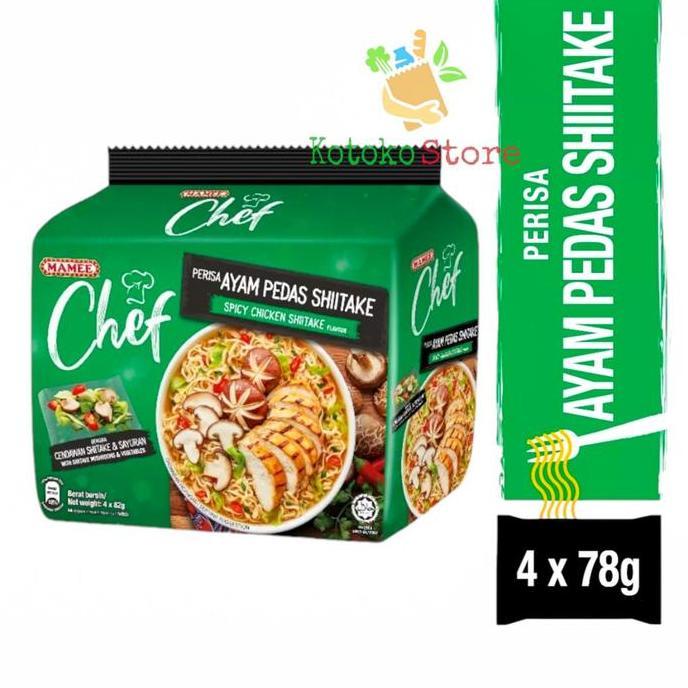 Mamee Chef Tom Yam Thai Lontong Laksa Kari Ayam Pedas Shitake / Mie Instant Mamee Chef 1 Pack