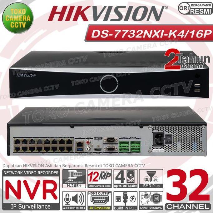 TERLARIS NVR HIKVISION 32 CHANNEL NVR 4K 12MP HIKVISION 32CH 4HDD