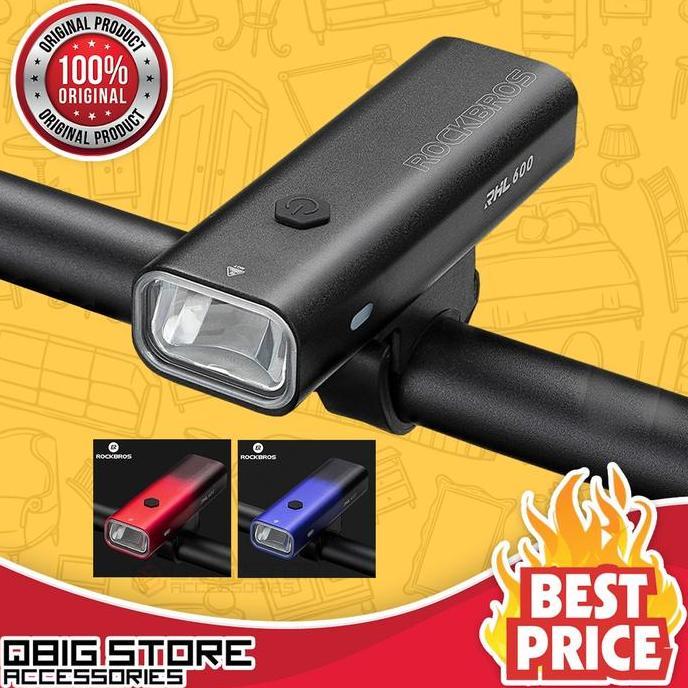 Lampu Depan Sepeda 600LM Rockbros RHL600 Waterproof IPX6