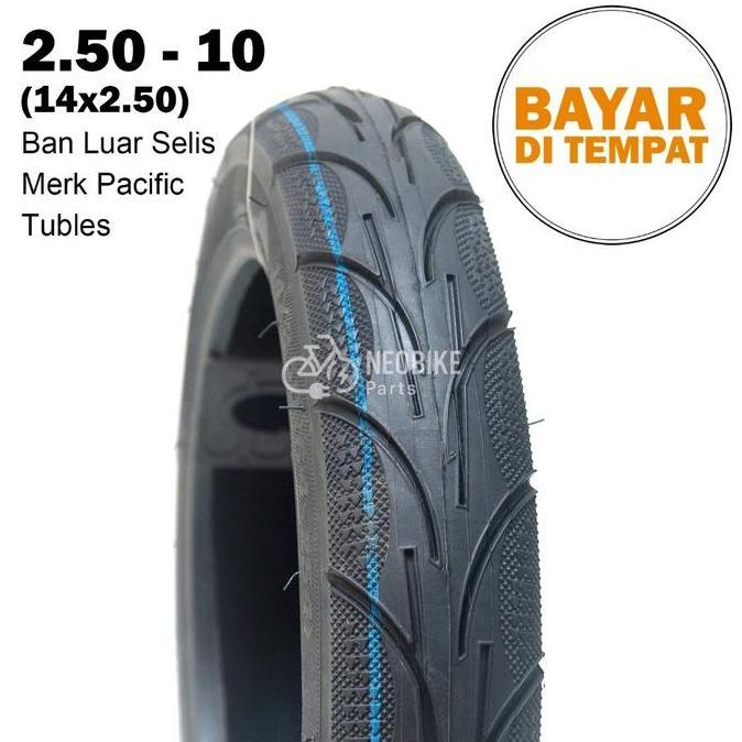 Pacific Ban Sepeda Listrik Tubeless 14 x 2.50 atau 60/100-10 Kuat Tebal & Nyaman