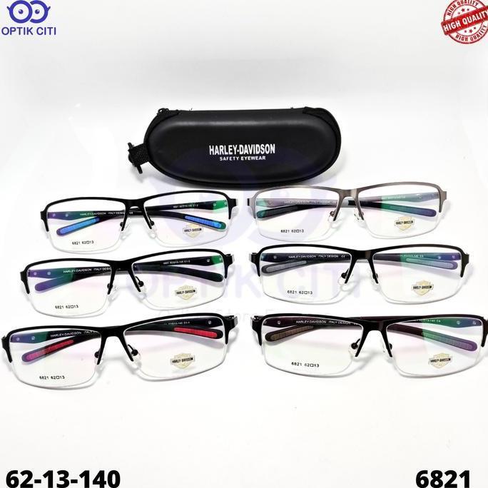 Frame Kacamata Pria Sporty Half Frame Size Besar Dan Lebar 6821 High Quality