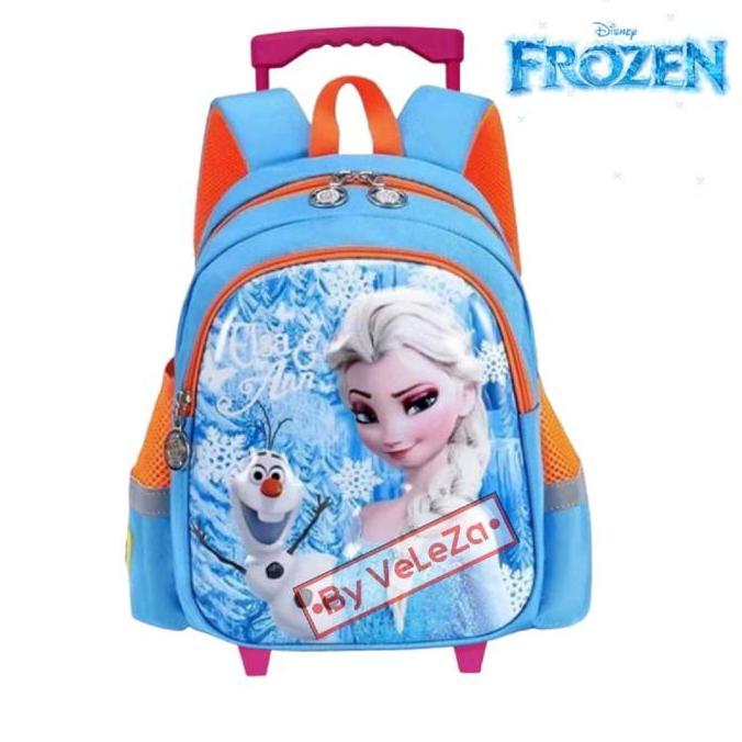 Tas ransel troli anak PAUD TK tas troli anak perempuan motif frozen elsa tas troli anak tas anak