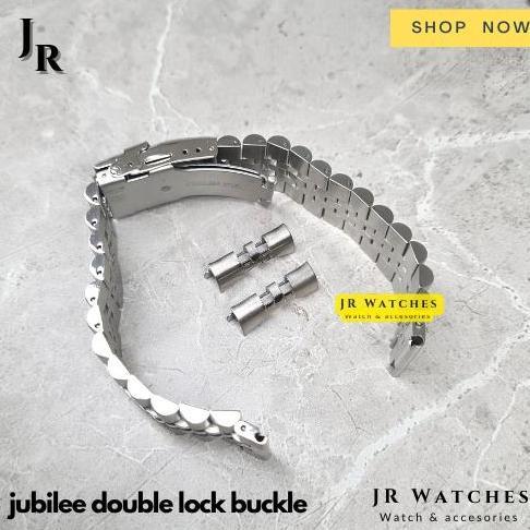 Solid Jubilee Bracelet Double Lock Buckle Tali Jam Rantai Strap