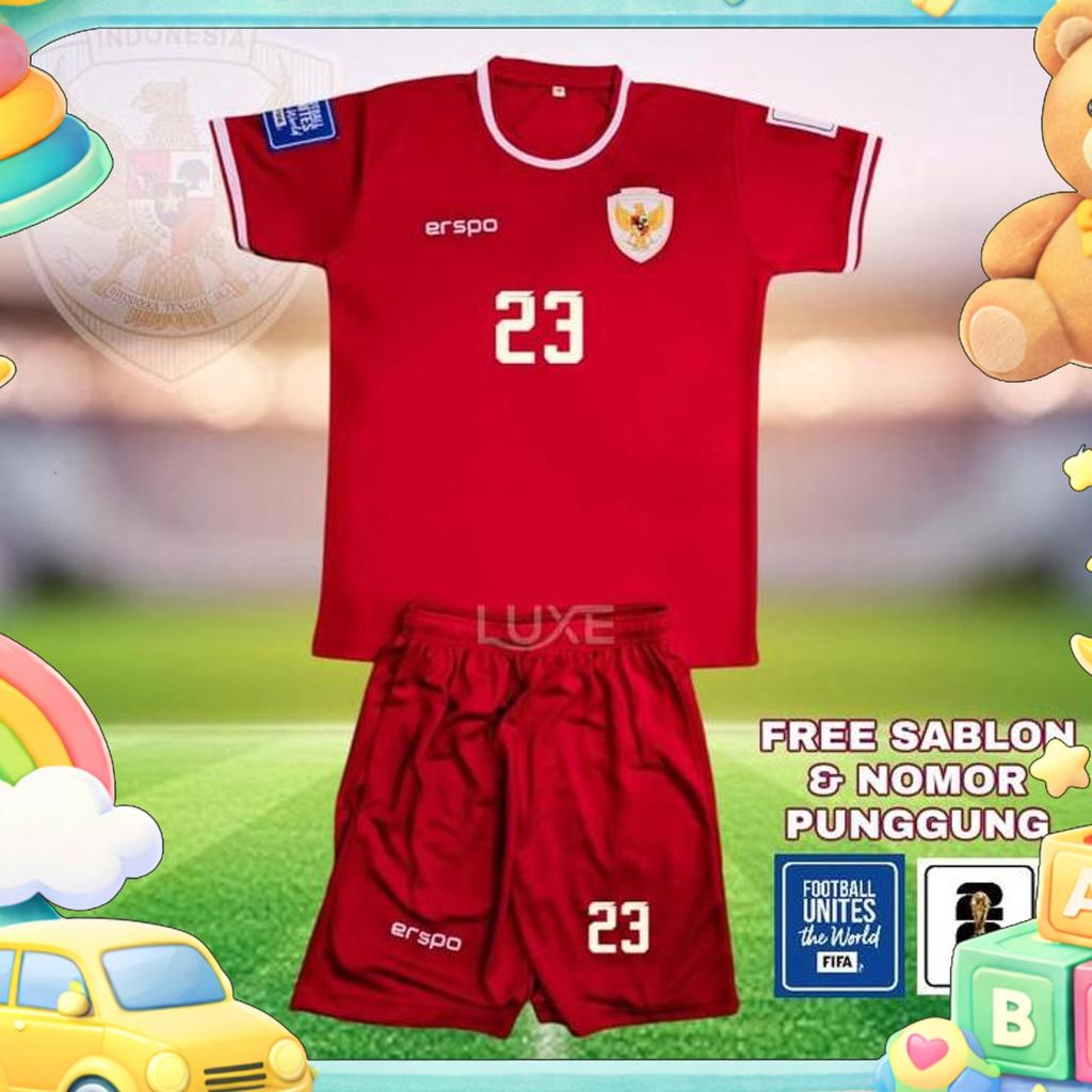 (Free Nama & Nomor)Baju Setelan Olahraga Anak, 6-14 Tahun Kaos Futsal Anak,Jersey Bola Anak Celana S