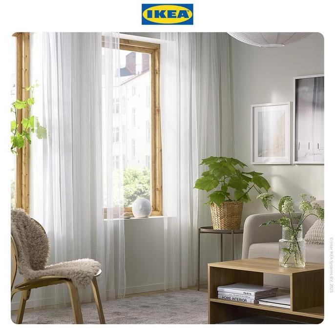 IKEA LILL Vitrase 1 Pasang Putih 280x250cm Tirai Jendela Terlaris