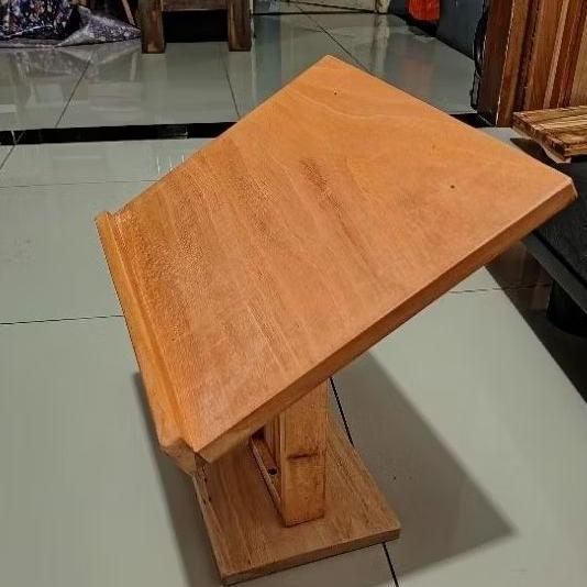 MEJA REKAL/REHAL  BACA ALQURAN, STAND KAYU PORTABLE, MEJA LAPTOP HJ