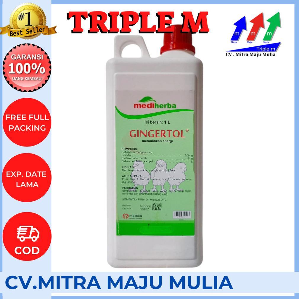 Ready Stock GINGERTOL 1 Liter MEDION Obat Suplemen Herbal Unggas Ayam Penguat Tenaga Stamina Jahe Me