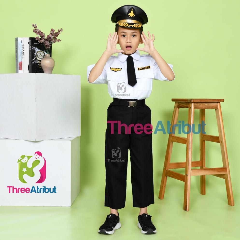 Best Seller Baju Pilot Anak Laki Laki Perempuan Seragam Profesi Anak Kostum Premium