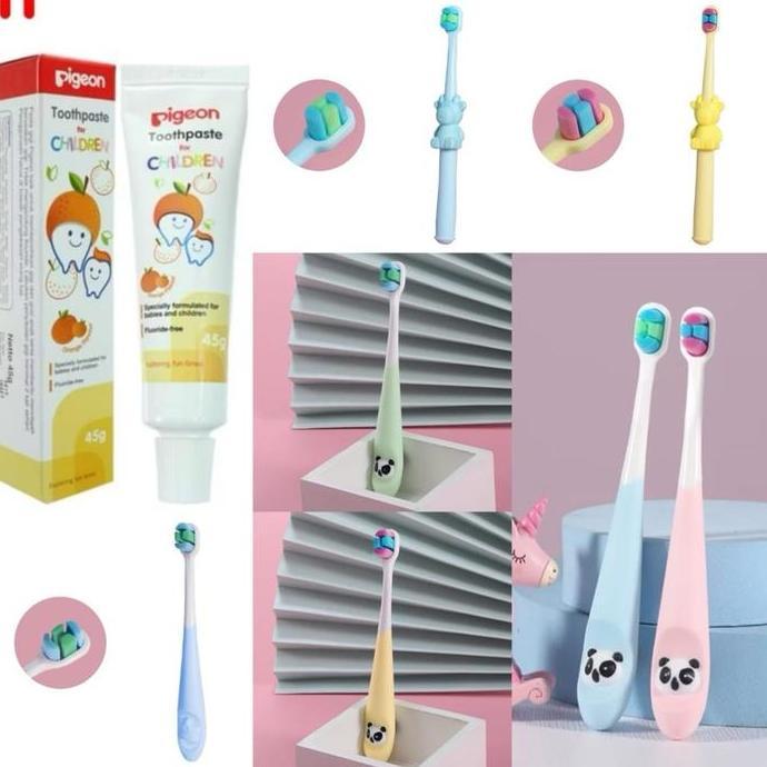 Recikhan_Shop  - Paket Sikat Pasta Gigi Pigeon Bayi Dan Sikat Gigi 2In1