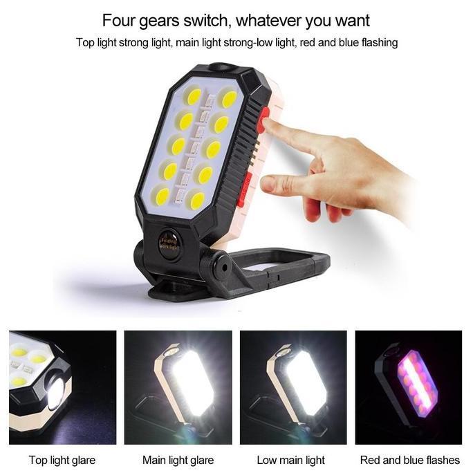 Lampu Emergency Portable Cob Multifungsi Senter Sorot Led Super Terang