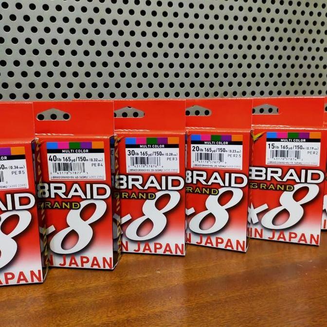TERBARU - SENAR PE DAIWA J BRAID GRAND X8 150M MULTICOLOUR