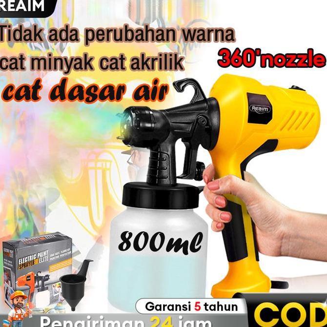 REAIM SPRAY GUN LISTRIK MESIN CAT SEMPROT 450W 800ML SPRAYER CAT ELEKTRIK ALAT SEMPROT CAT PORTABLE 