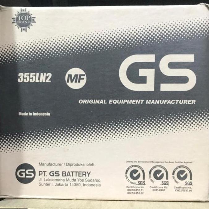 BEBAS ONGKIR - Aki Mobil Battery GS ASTRA GS MF 355LN2 LN2 12V-60AH